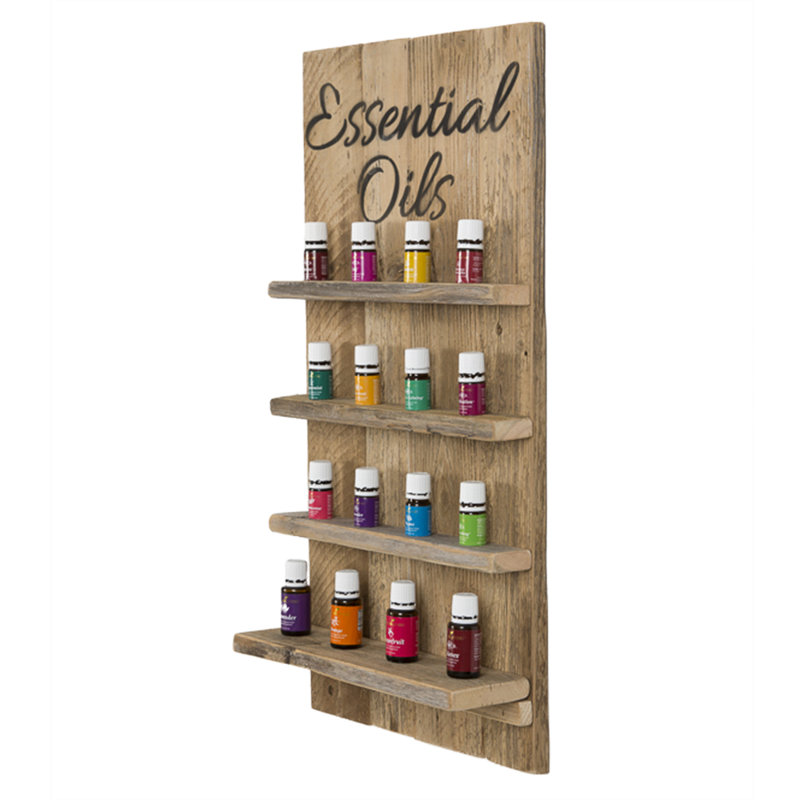 Gracie Oaks Ackerman Essential Oils Display Wall Shelf with Script
